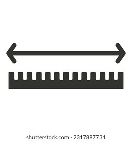 Measurement ruler icon. User Interface, Width vector illustration