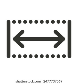 Symbol für das Lineal "Messung". Benutzeroberfläche, Vektorillustration der Breite
