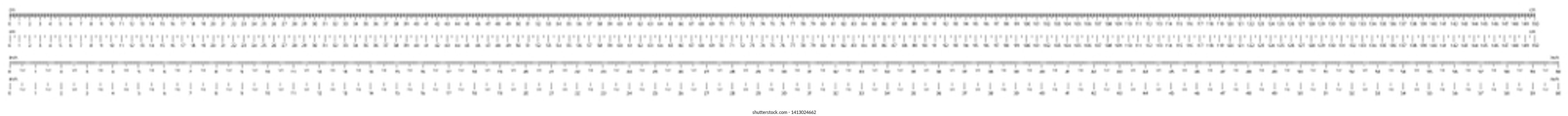 Measurement ruler. Measuring tools scales, 150 centimeters scale and 60 inches rulers vector illustration