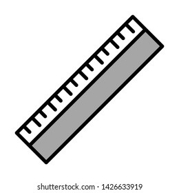 measurement ruler in school icon vector