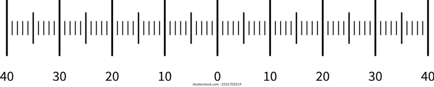 Measurement scale. Length size calibration ruler grid
