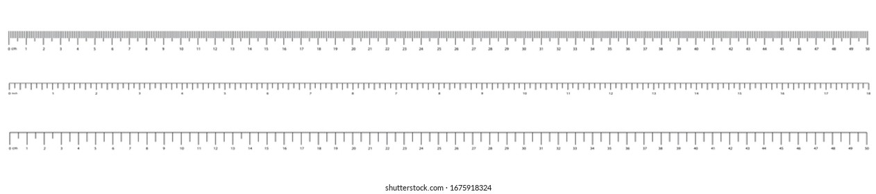 Measurement scale, markup for a ruler. Measuring tool. The release of the ruler. Size indicator units. Metric inch size indicators. Vector illustration.