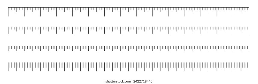 Measurement scale, template for a ruler. Measuring tool blank. Different units of measurement