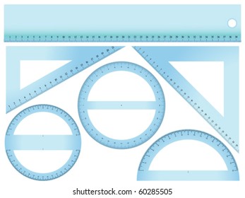 measurement set against white background, abstract vector art illustration