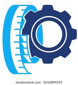 Measurement Settings icon represented by ruler, gear Dualtone style.