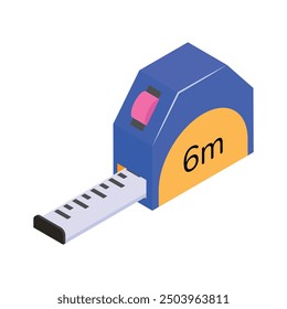 Messband, präzise Messung, Messband im isometrischen Stil