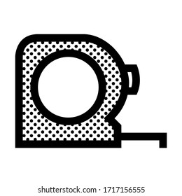 Measurement Tape. Icon Filled with Dots.