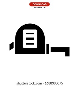 measurement tape icon or logo isolated sign symbol vector illustration - high quality black style vector icons
