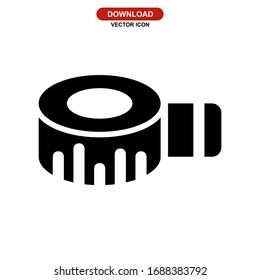 measurement tape icon or logo isolated sign symbol vector illustration - high quality black style vector icons
