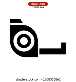 measurement tape icon or logo isolated sign symbol vector illustration - high quality black style vector icons
