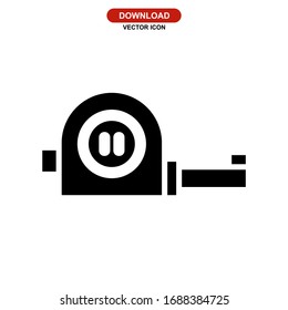 measurement tape icon or logo isolated sign symbol vector illustration - high quality black style vector icons
