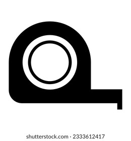 Measurement tape icon, measure tool concept design symbol, instrument flat vector illustration .