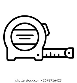 Measurement tape icon for measuring objects in construction and carpentry tools