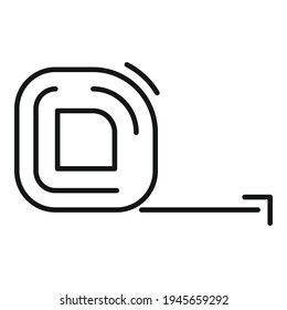 Measurement tape icon. Outline Measurement tape vector icon for web design isolated on white background
