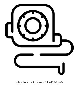 Rahmenvektor für das Messband-Symbol Eigenheimdesign. Innendienst