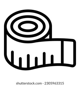 Measurement tape icon outline vector. Muscle arm. Bicep power
