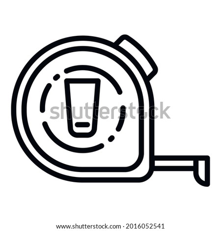 Measurement tape icon. Outline measurement tape vector icon for web design isolated on white background