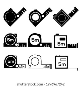 Measurement tape icons set. Measurement tapepack symbol vector elements for infographic web.