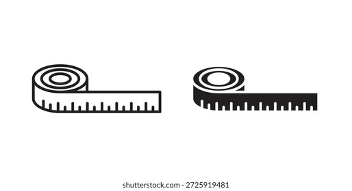 Iconos de cinta de medición. Icono lineal de Vector aislado sobre fondo blanco.