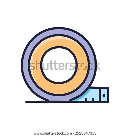 Measurement tape roll. Measurement tape with ruler, used for measuring length, width, and other dimensions.