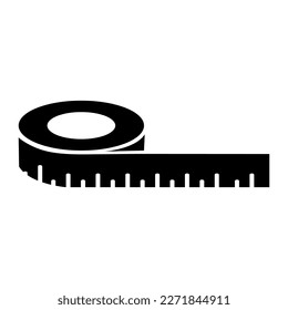 Ilustración plana vectorial de cinta de medida sobre fondo blanco..eps