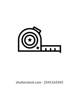 Measurement tape vector style flat trendy, centimeter equipment tape icon outline.