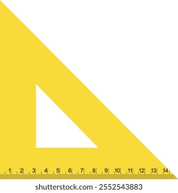 Fita de medição, fita triangular amarela, Escalas em polegadas e CM, medir fita de Tailor, ferramenta de medição amarela