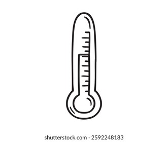 measurement temperature, thermometer doodle hand drawn icon. Outline drawing thermometer line clipart symbol. Vector illustration
