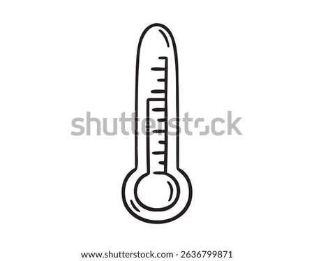 measurement temperature, thermometer doodle hand drawn icon. Outline drawing thermometer line clipart symbol. Vector illustration
