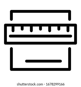Symbol für Messziegeln. Umrissmesser-Vektorillustration-Symbol für Webdesign einzeln auf weißem Hintergrund