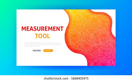 Measurement Tool Landing Page. Vector Illustration of Outline Design.