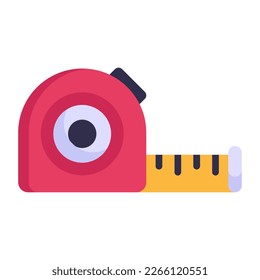 Measurement tool, trendy flat icon of inches tape 