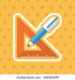 Measurement tools icon , Vector flat long shadow design. In education concept.