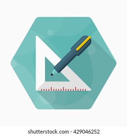 Measurement tools icon , Vector flat long shadow design. In education concept.