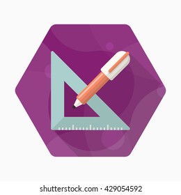 Measurement tools icon , Vector flat long shadow design. In education concept.
