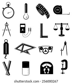 measurement tools icons set