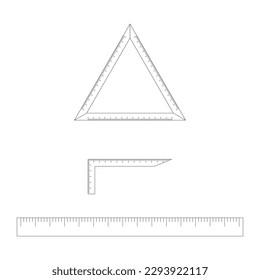 Measurement and triangle ruler simple line vector icon. Symbol, logo illustration. Pixel perfect vector graphics. svg