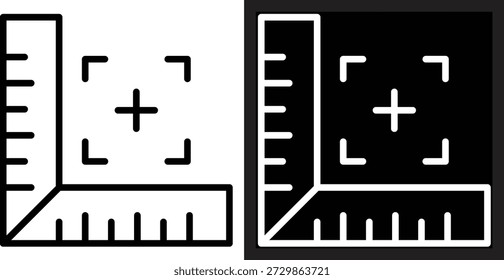 Versión de dos tonos de medición en fondo blanco y negro