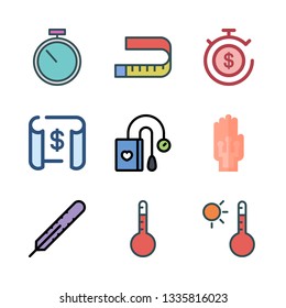 measurement vector icon set