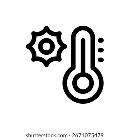 Icono del Vector de la medida del indicador de temperatura del termómetro, conveniente para el Clima, la salud, y los temas de la ciencia