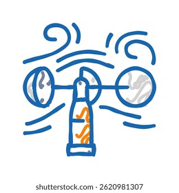 measurement wind turbine doodle icon sketch vector. measurement wind turbine sign. isolated symbol illustration