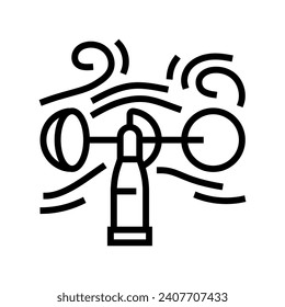 measurement wind turbine line icon vector. measurement wind turbine sign. isolated contour symbol black illustration