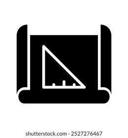 Diseño sólido del Vector del icono del arquitecto del bosquejo en estilo de moda