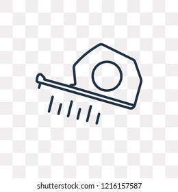 Measureming Tape vector outline icon isolated on transparent background, high quality linear Measureming Tape transparency concept can be used web and mobile