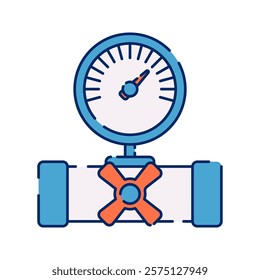 Measures fluid or gas pressure in pipelines, essential for industrial and construction processes.