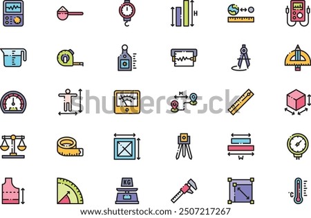 Measures icons collection is a vector illustration with editable stroke.