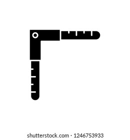 Measuring angle black icon, vector sign on isolated background. Measuring angle concept symbol, illustration 