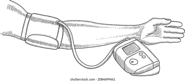 485 Arm With Measure Blood Pressure Stock Vectors, Images & Vector Art ...