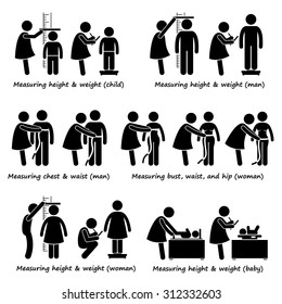 Measuring Body Height, Weight, and Size for Baby, Child, Woman, and Man