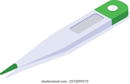 Measuring body temperature with an electronic clinical thermometer, displaying degrees on a digital screen, emphasizing the importance of healthcare and medicine in monitoring health